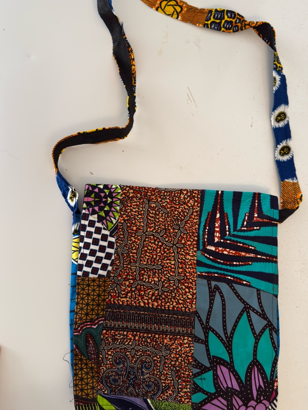 Women’s Patchwork Crossbody Bag in Teal Multicolor